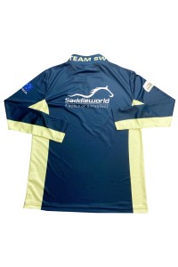 Design half chest zipper horse racing training suits Customized contrasting sweatshirts Australia Hot stamping logo men's horse racing training suits W223 front view